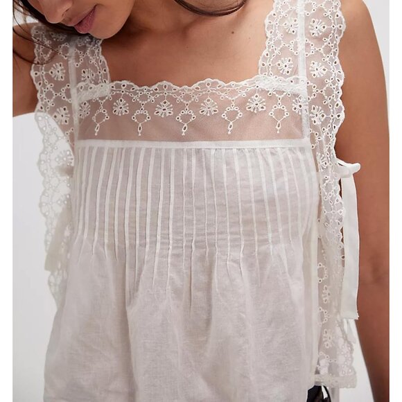 Women Lace Tank Top Sleeveless Ruffle Crop Y2K Summer Going Out Top - Picture 4 of 5